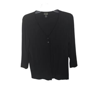 Sigrid Olsen Sport Women's Black Open Cardigan Dark Academia Witchy Classic M